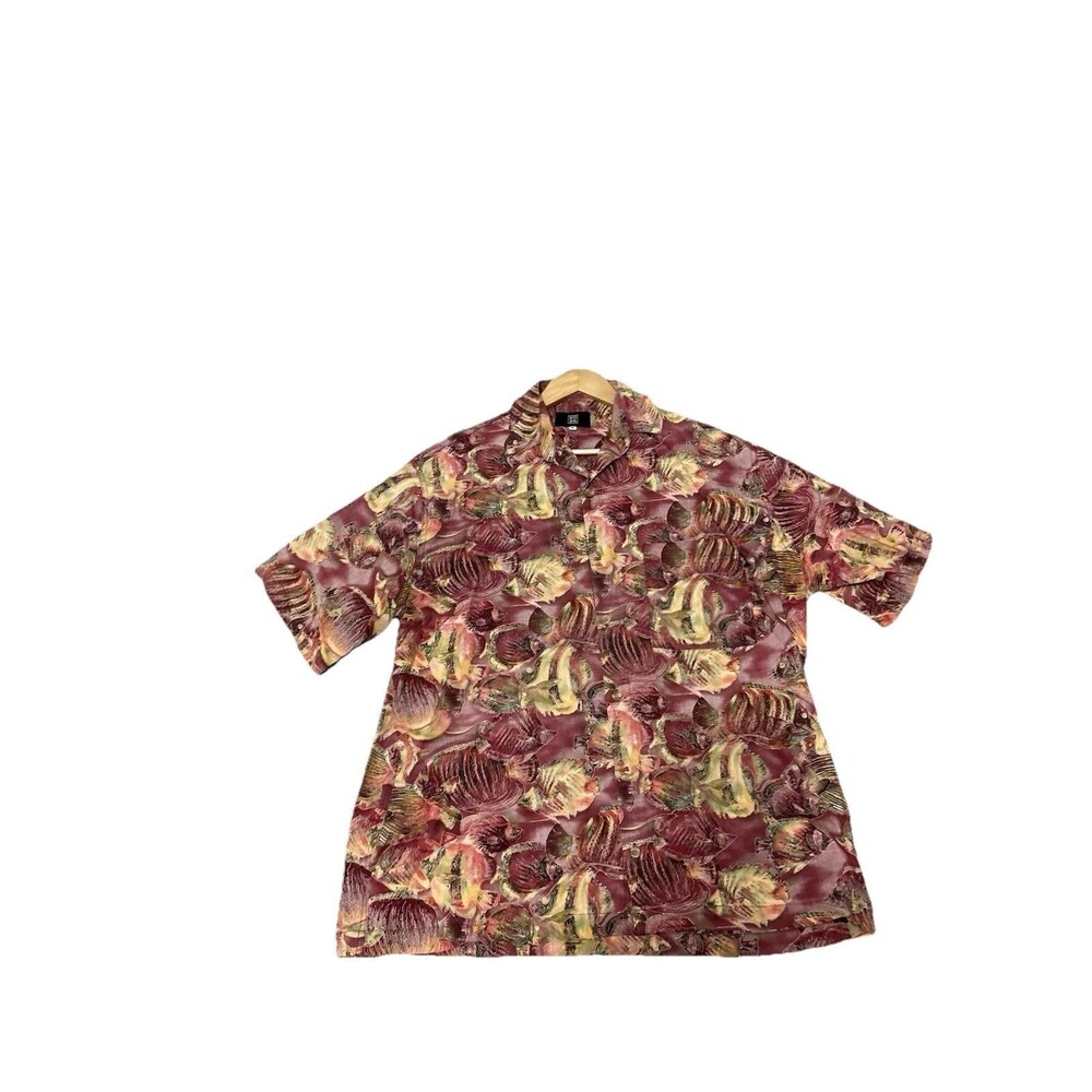 Men’s Vintage NOBS Tropical Fish Skater Shirt BF SS Pocket Whimsy  Med